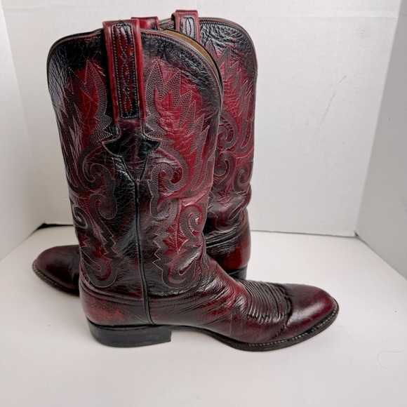 Lucchese Men’s Ostrich Quill Boots Round Toe Cowboy Western Classic Size 9A - Picture 6 of 15